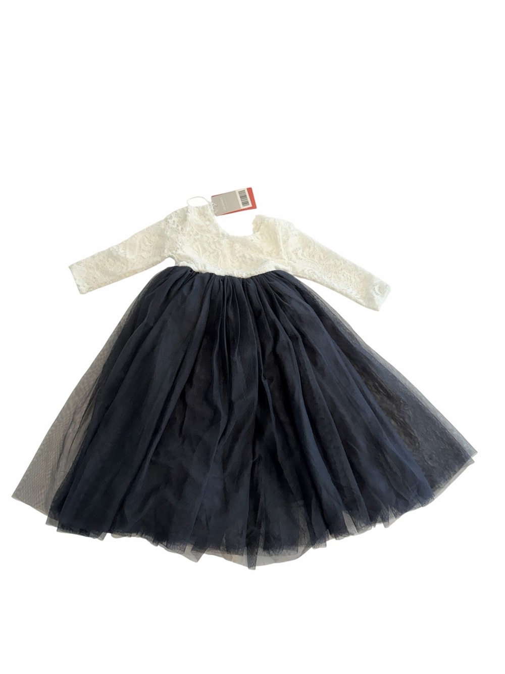NWT 2Bunnies Navy & Ivory Lace Tulle Dress 2T Flower Girl Special Occasion